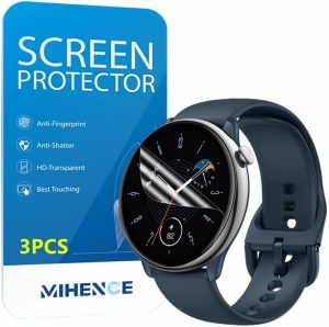 MIHENCE Compatible with Amazfit GTR Mini Screen Protector, HD Full Coverage Invisible TPU Screen Protector Compatible for GTR Mini Smart Watch (3PCS)