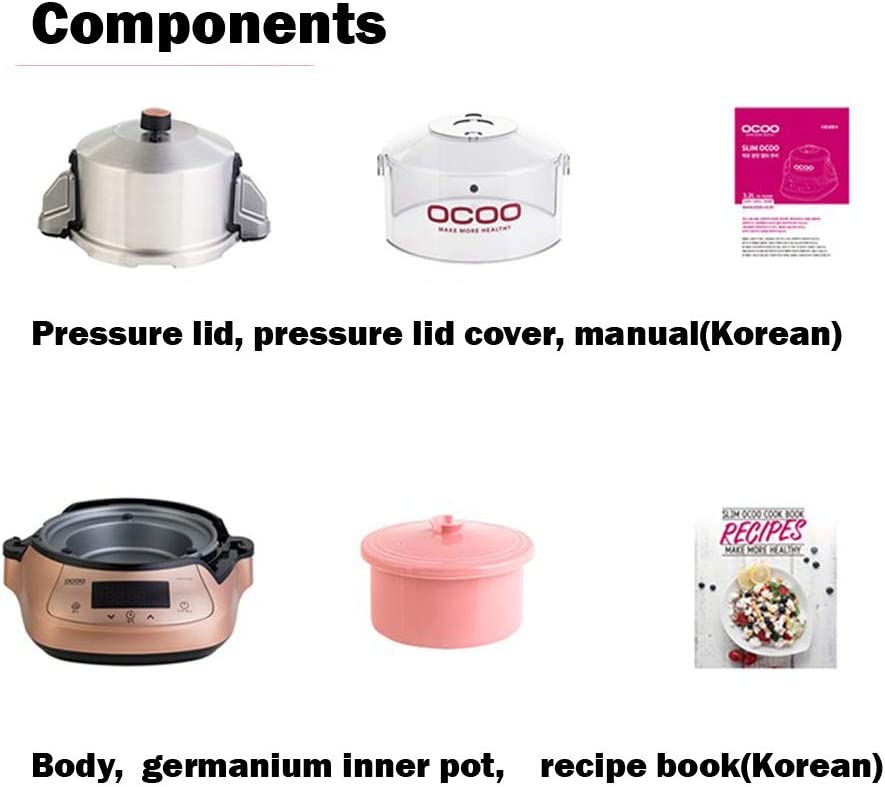 OCOO Slim Smart COOKER Herb Extractor All-in-one Cardron Boiling Water Fermenter for Steamed Dish,Making Brewed Vinegar,Ginseng decoction Multi Cooking Machine Quick English Guide (Rose Cooper)