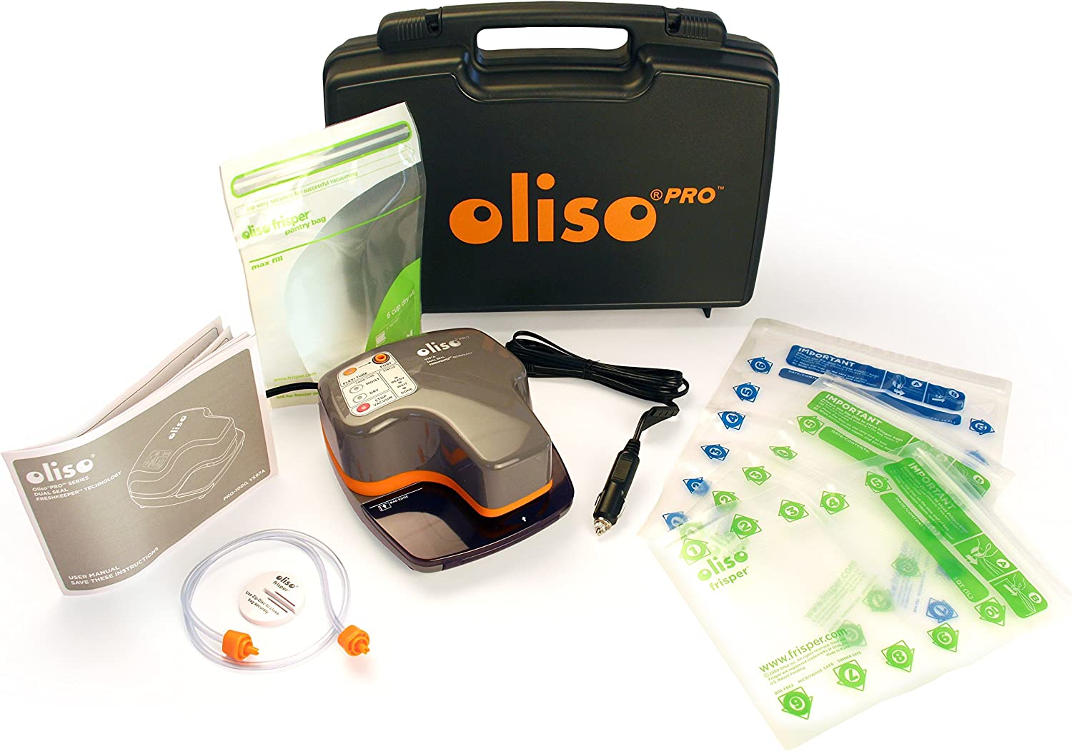 Oliso Pro Frisper PRO-1000 Smart Vacuum Sealer for Food Storage (White)