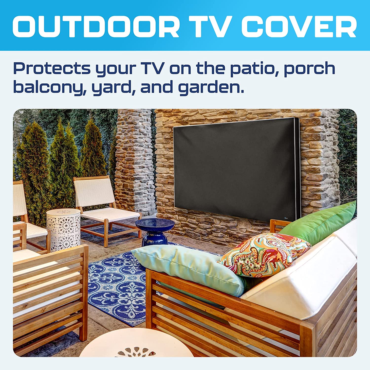 Outdoor TV Cover 86-90 Inch | Waterproof and Weatherproof TV Covers | Outdoor TV Enclosure | Smart Shield TV Screen Protector for Outside TV | Cover for Moving | TV Display Protectors – Gray