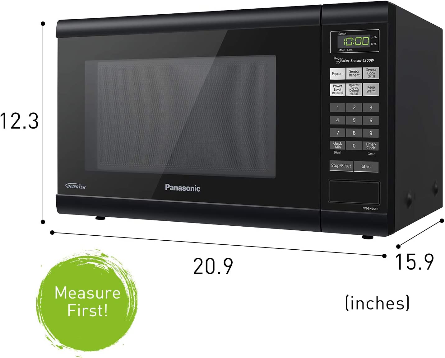 Panasonic Microwave Oven NN-SN686S Stainless Steel Countertop/Built-In with Inverter Technology and Genius Sensor, 1.2 Cubic Foot, 1200W