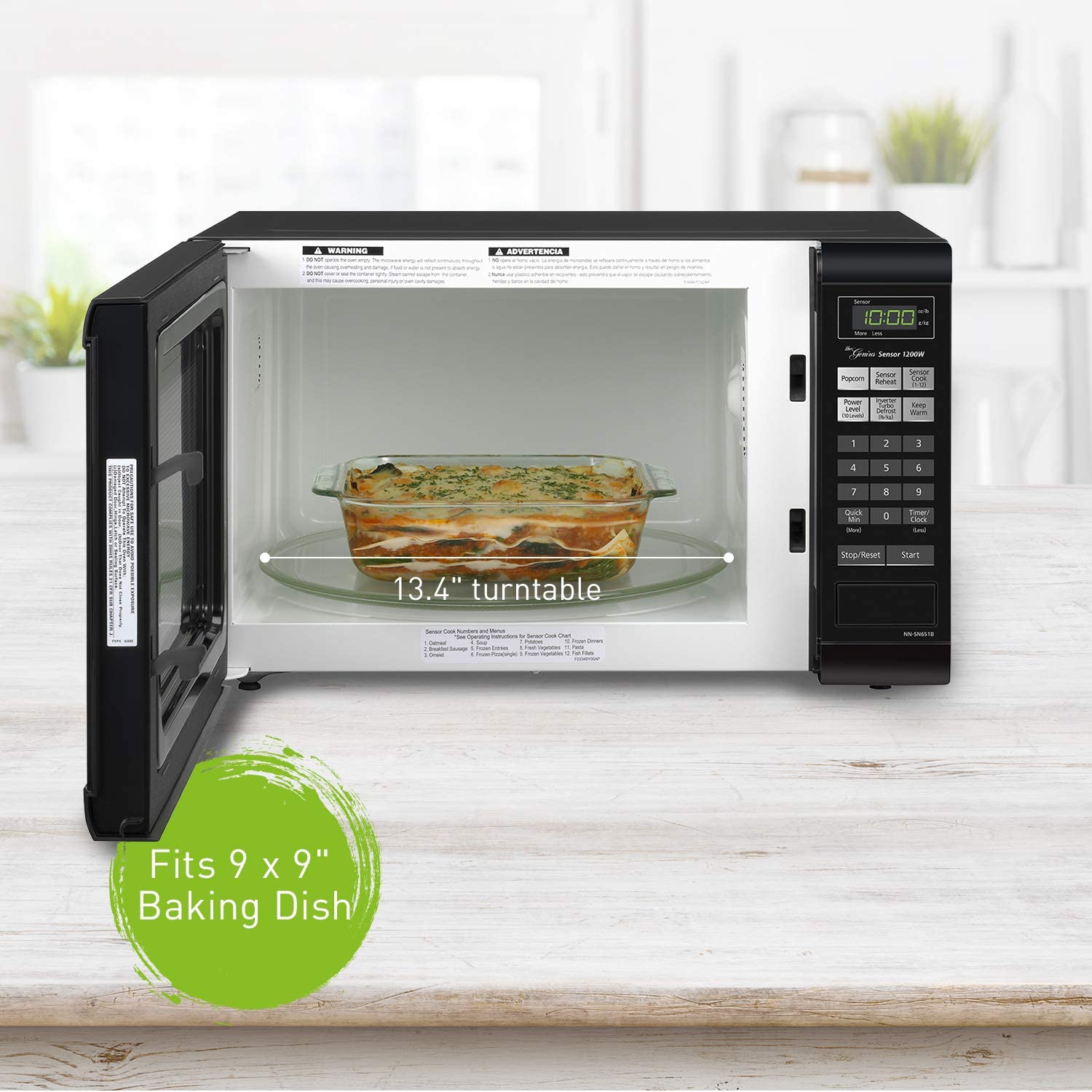 Panasonic Microwave Oven NN-SN686S Stainless Steel Countertop/Built-In with Inverter Technology and Genius Sensor, 1.2 Cubic Foot, 1200W