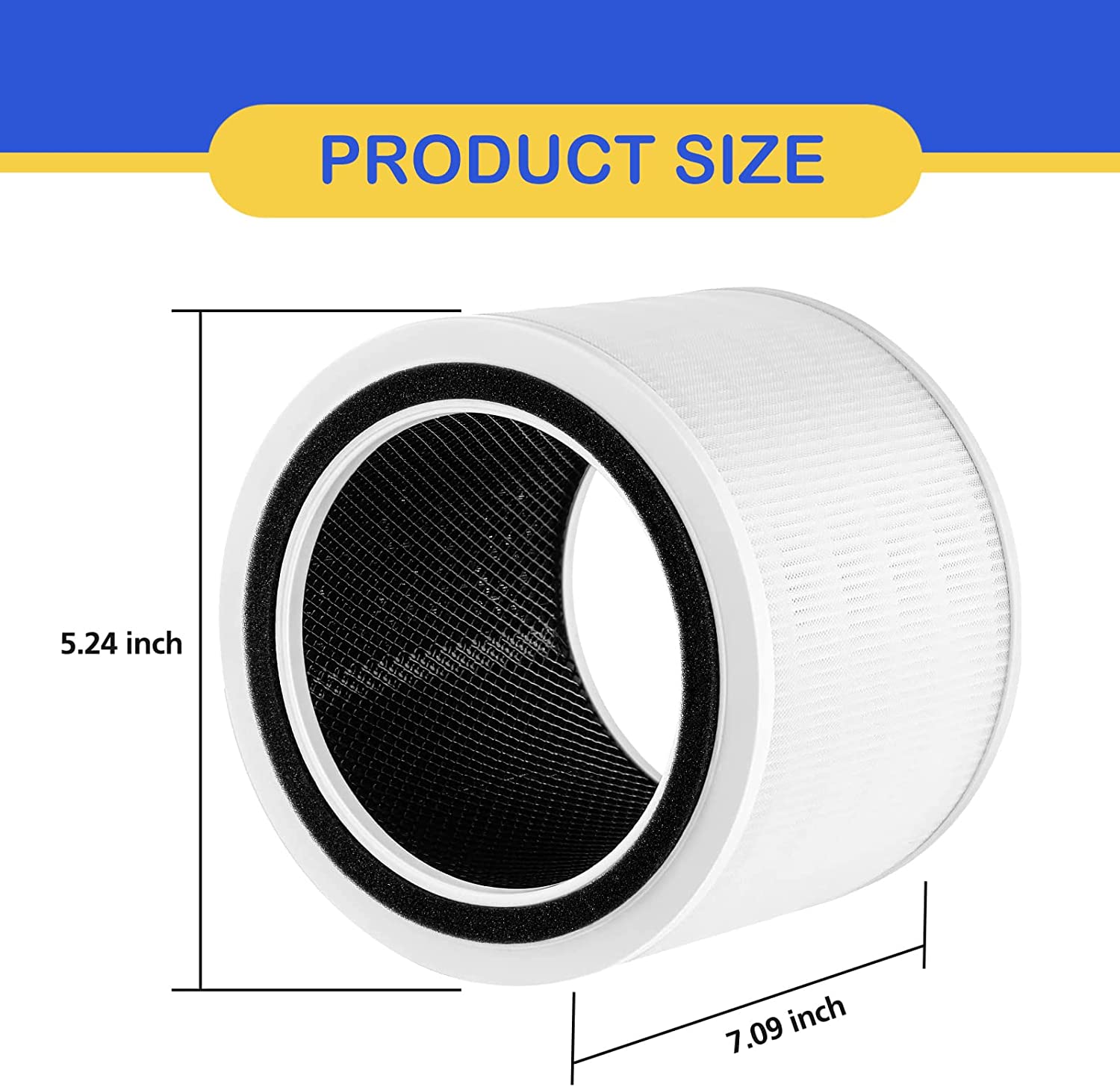 Pet Core 200S HEPA Filters Replacement Compatible with LEVOIT Core 200S Smart WiFi Air Cleaner Purifier, 3 in 1 Filtration Systems HEPASilent and Activated Carbon Filter, 3 Pack Yellow