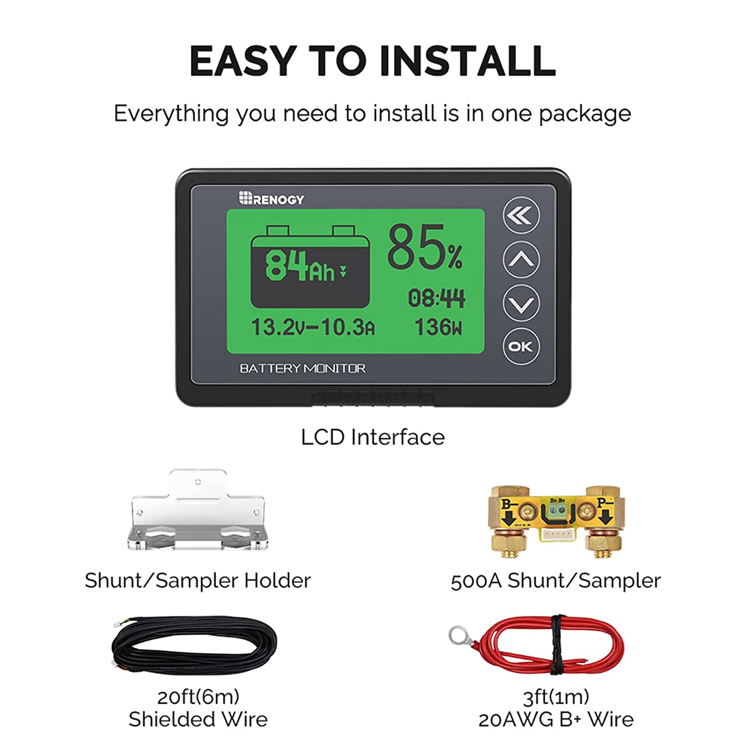 Renogy Monitoring Screen for Smart Lithium Battery Series