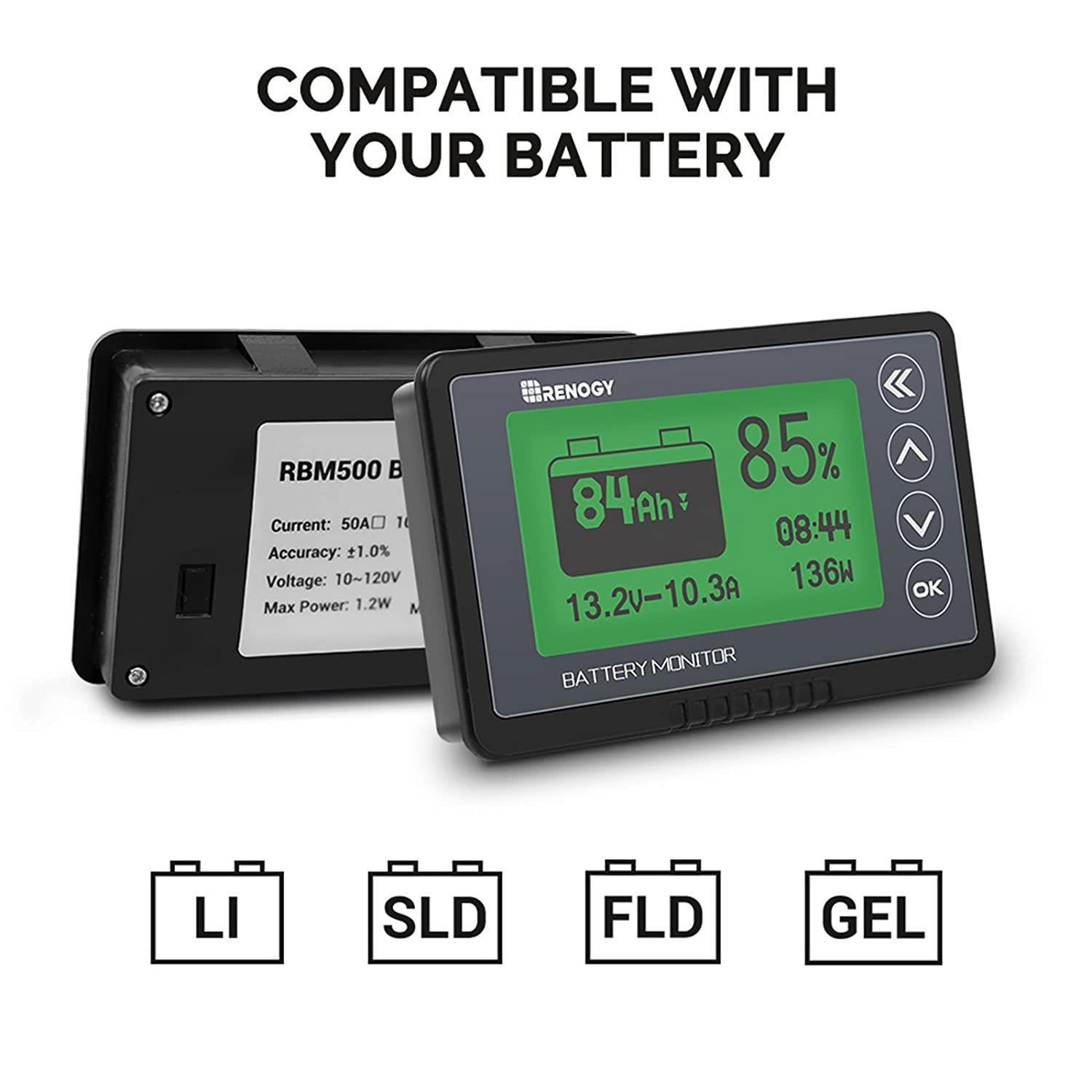 Renogy Monitoring Screen for Smart Lithium Battery Series