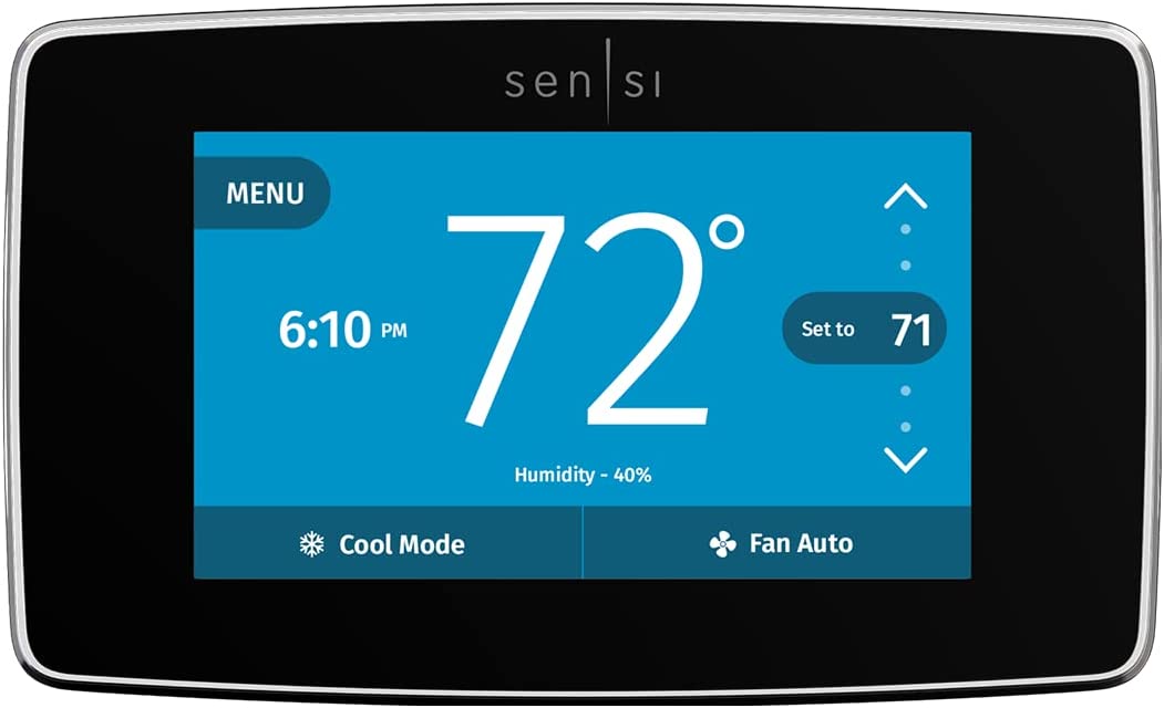 Sensi Touch Smart Thermostat by Emerson, ST75 - Black, C-Wire Required & Emerson F61-2663 Wall Plate for Sensi Wi-Fi Programmable Thermostat, White