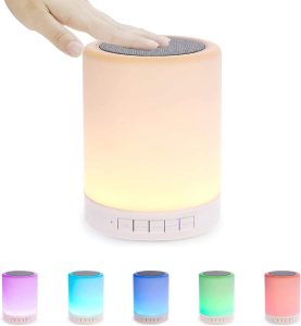 shuangxi Smart Touch Control Night Light Bluetooth Speakers,Portable Bluetooth Speaker,7 Color Bedside Table Light,Smart Changing Stereo Subwoofer,Speakerphone/TF Card/AUX-in Supported (7 Colors)