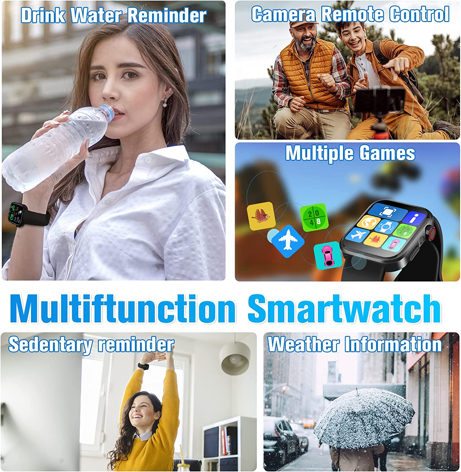Smart Watch for Android and IOS Phones Women Men, 2023 1.81'' Bluetooth Smartwatch Full Touch Screen Answer/Make Call/Text Waterproof Smart Watches, Fitness Tracker Smart Watches for Outdoor Sports