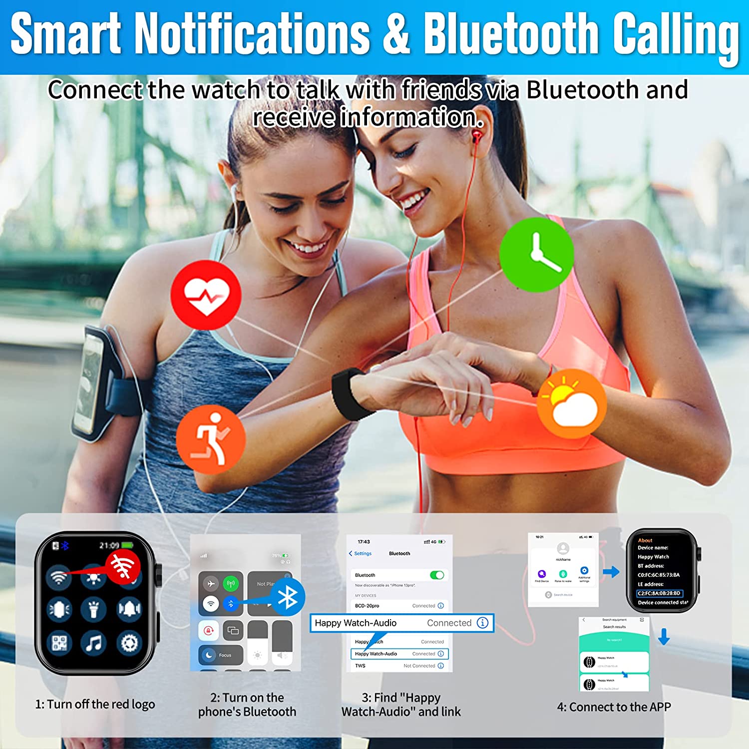 Smart Watch for Android and IOS Phones Women Men, 2023 1.81'' Bluetooth Smartwatch Full Touch Screen Answer/Make Call/Text Waterproof Smart Watches, Fitness Tracker Smart Watches for Outdoor Sports