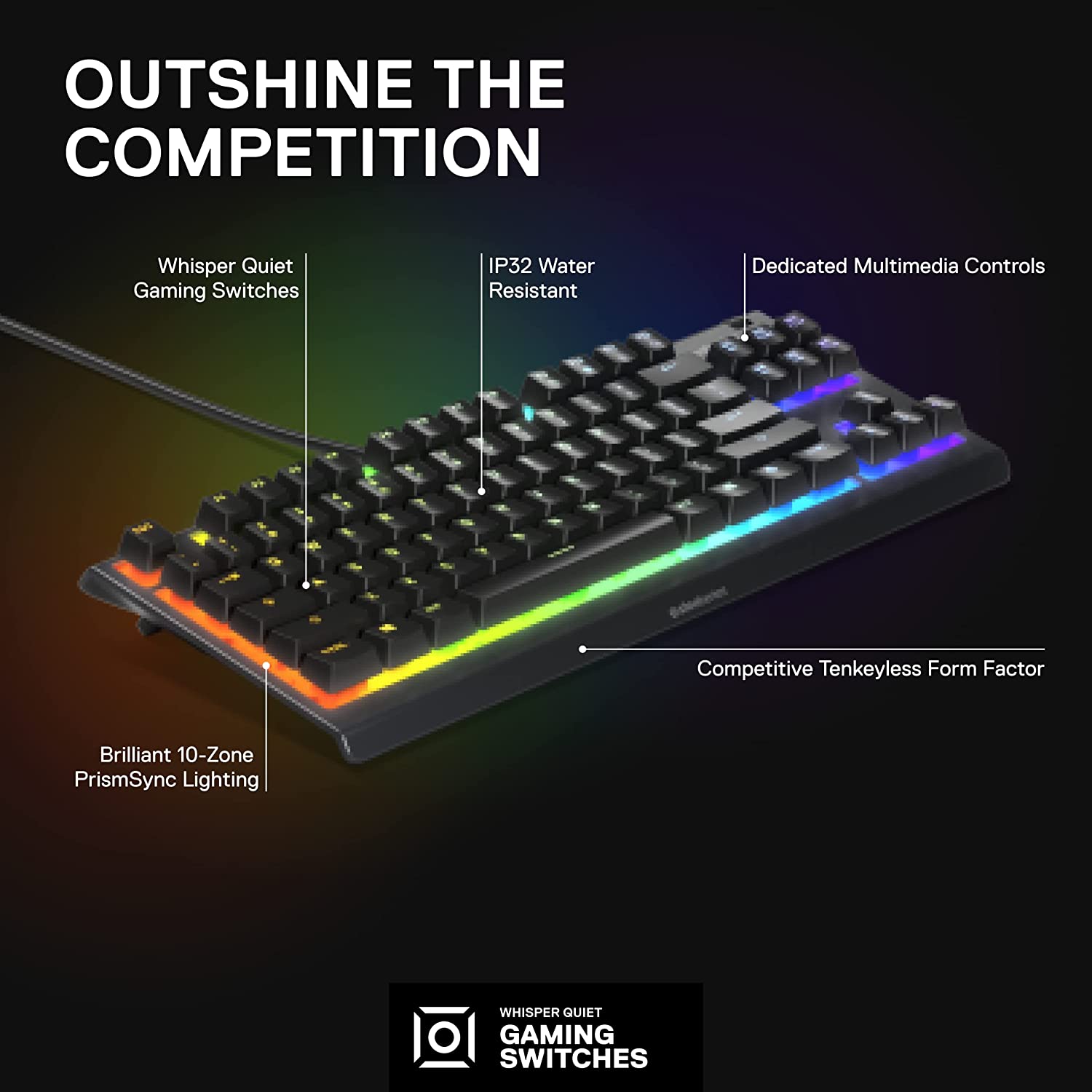 SteelSeries USB Apex 5 Hybrid Mechanical Gaming Keyboard – Per-Key RGB Illumination – Aircraft Grade Aluminum Alloy Frame – OLED Smart Display (Hybrid Blue Switch)