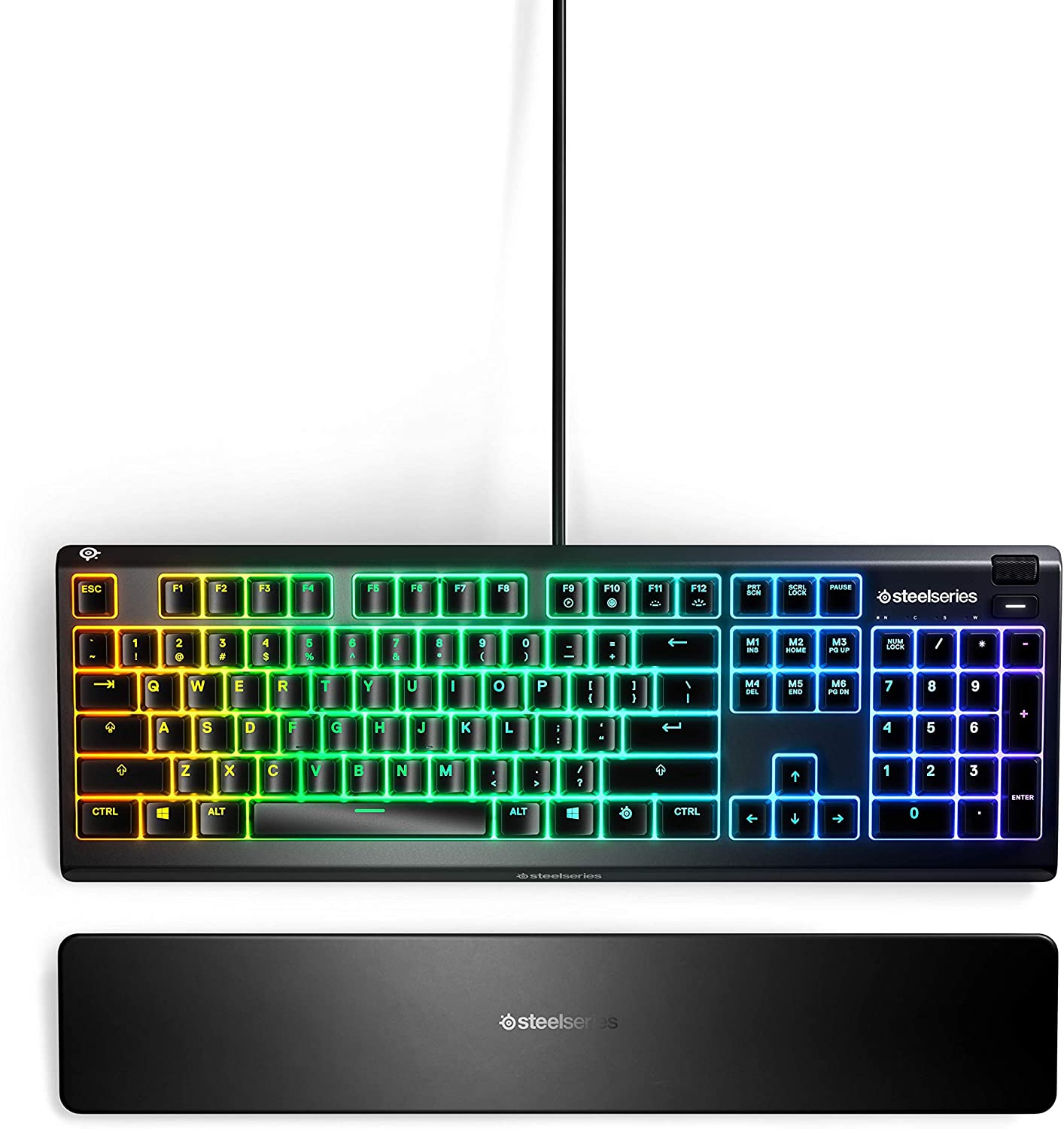 SteelSeries USB Apex 5 Hybrid Mechanical Gaming Keyboard – Per-Key RGB Illumination – Aircraft Grade Aluminum Alloy Frame – OLED Smart Display (Hybrid Blue Switch)