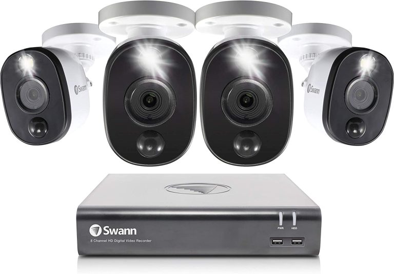 Swann Home DVR Security Camera System with 1TB HDD, 8 Channel 8 Camera, 1080p Full HD Video, Indoor or Outdoor Wired Surveillance CCTV, Color Night Vision, Heat Motion Detection, LED Lights, 845808