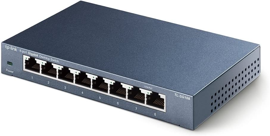 TP-Link 8 Port Gigabit Switch | Easy Smart Managed | Plug & Play | Limited Lifetime Protection | Desktop/Wall-Mount | Sturdy Metal w/ Shielded Ports | Support QoS, Vlan, IGMP and LAG (TL-SG108E)