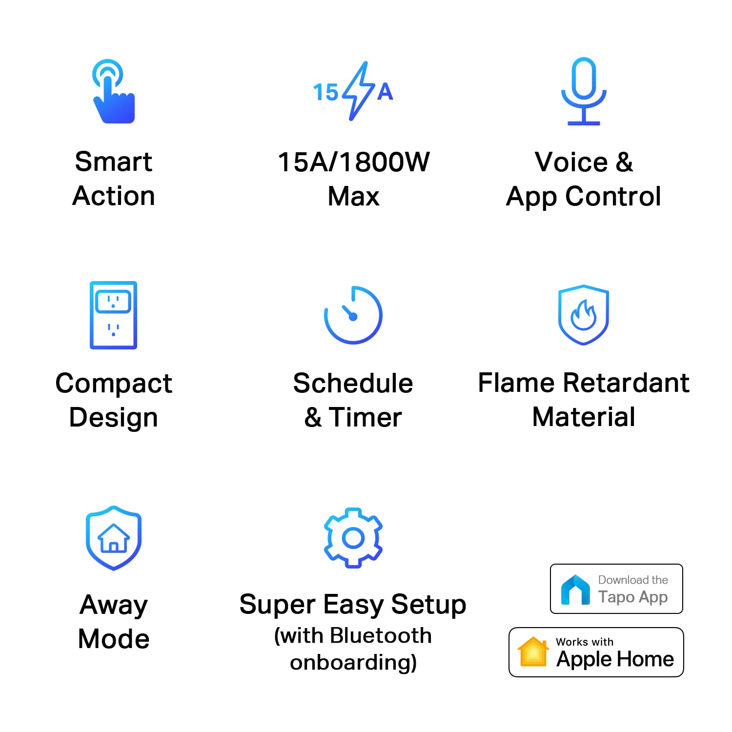 TP-Link Tapo Smart Plug Mini 15A, Smart Home Wi-Fi Plug, Super Easy Setup, Compatible with Alexa & Google Home, No Hub Required, UL Certified, 2.4G WiFi Only, White, Tapo P105(4-Pack)