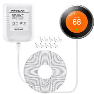 Transformer for Thermostats, 16.5ft Long C Wire 24V Adapter for Nest, Honeywell, Ecobee Thermostats