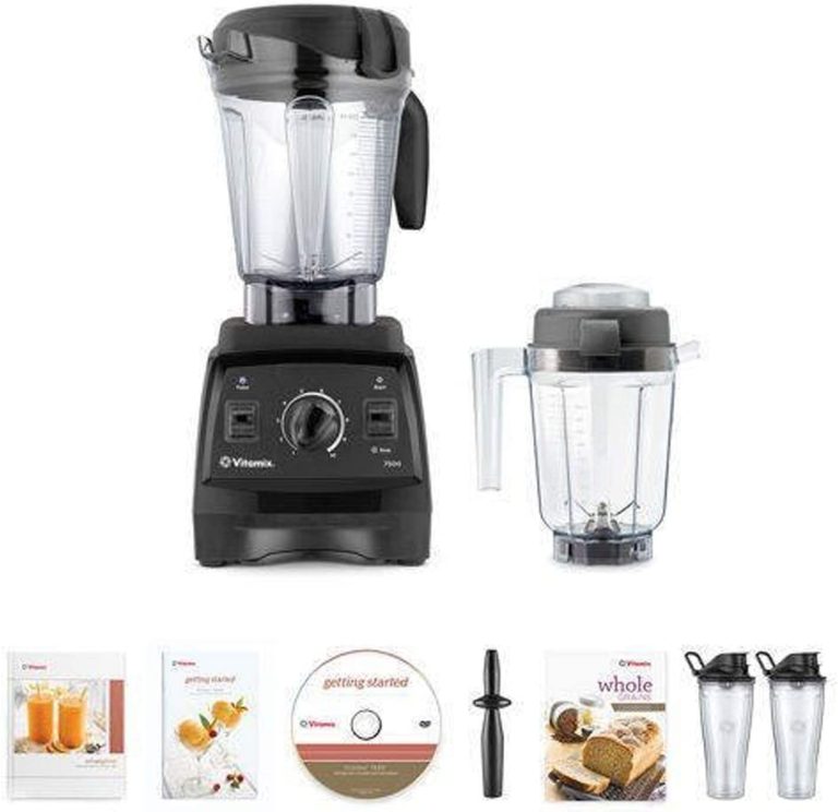Vitamix 7500 Blender Super Package, with 32oz Dry Grains Jar and 2-20oz To-Go Cups (Black)