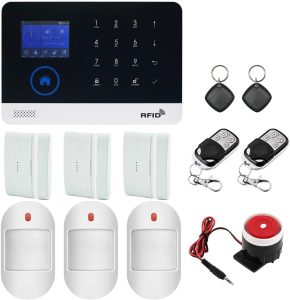 WiFi GSM GPRS Wireless Smart Home Office Security Alarm Burglar System, APP Control, Compatible with Amazon Alexa and Google Home, Support RFID Access, Anti-Theft, Auto Dialer, Easy Install
