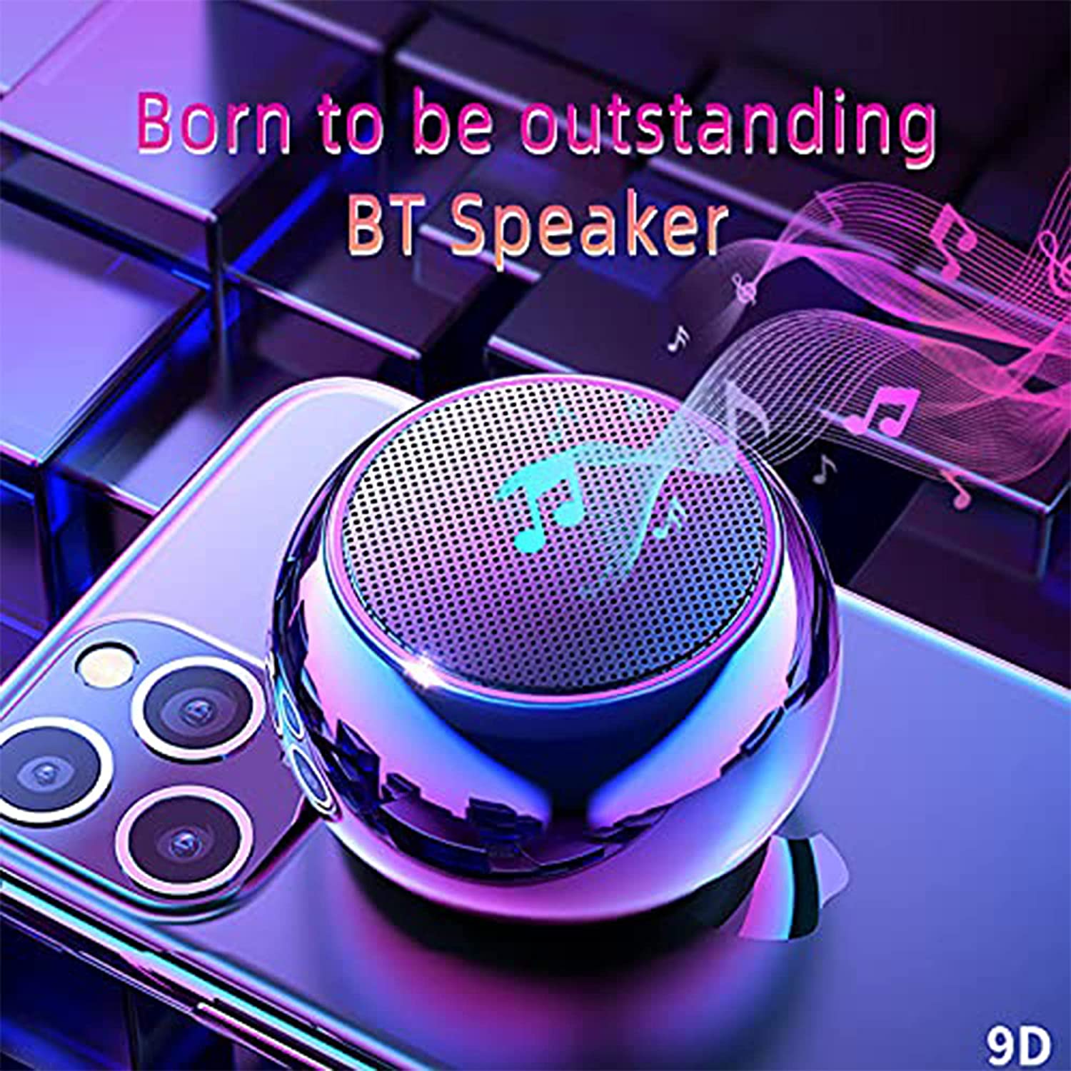 Wireless Bluetooth Mini Portable Speaker, Waterproof Wireless Portable Speaker with subwoofer, Sports Speaker, Small Steel Cannon, Stereo HD Surround Sound, Speaker for Any Smartphone. (purple)