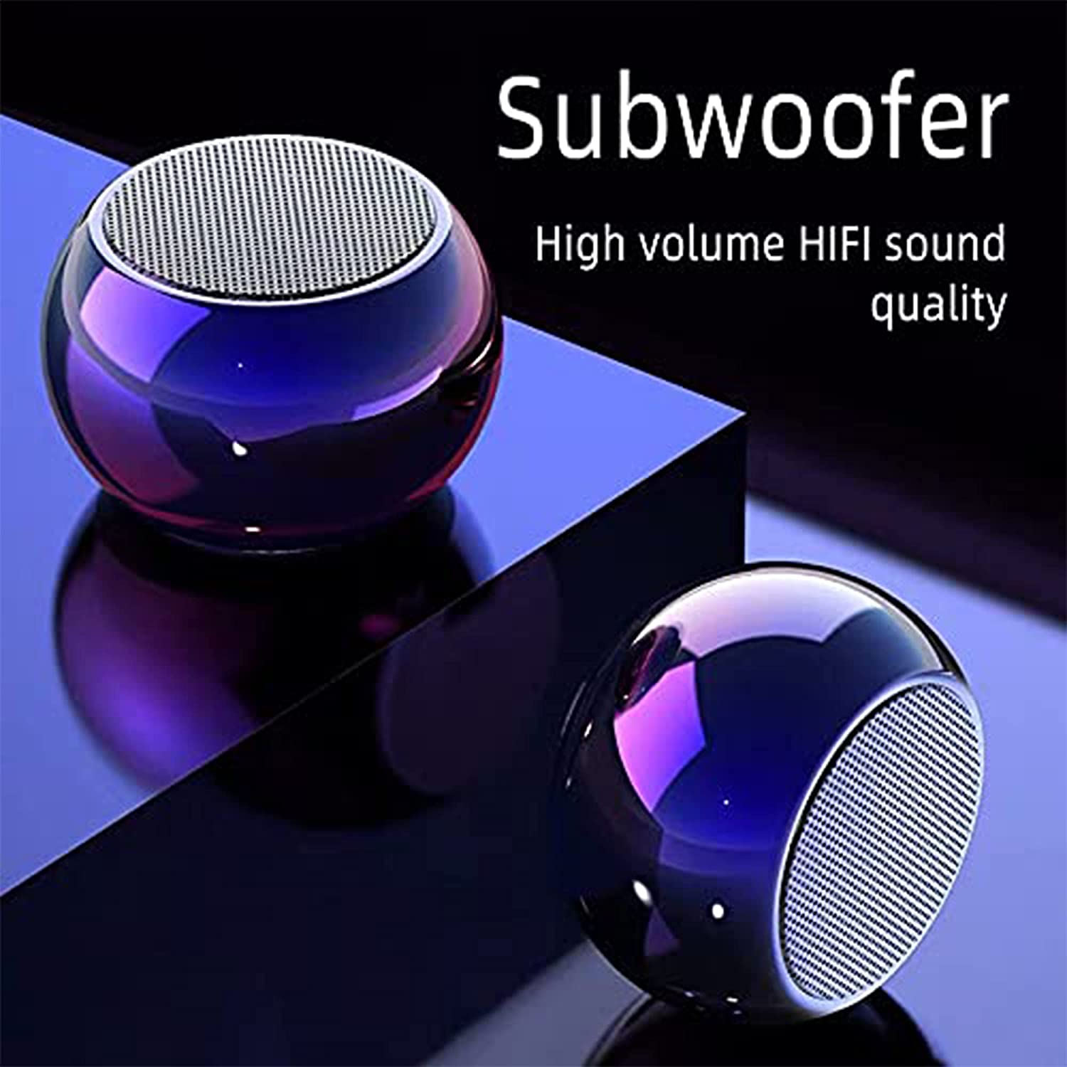 Wireless Bluetooth Mini Portable Speaker, Waterproof Wireless Portable Speaker with subwoofer, Sports Speaker, Small Steel Cannon, Stereo HD Surround Sound, Speaker for Any Smartphone. (purple)