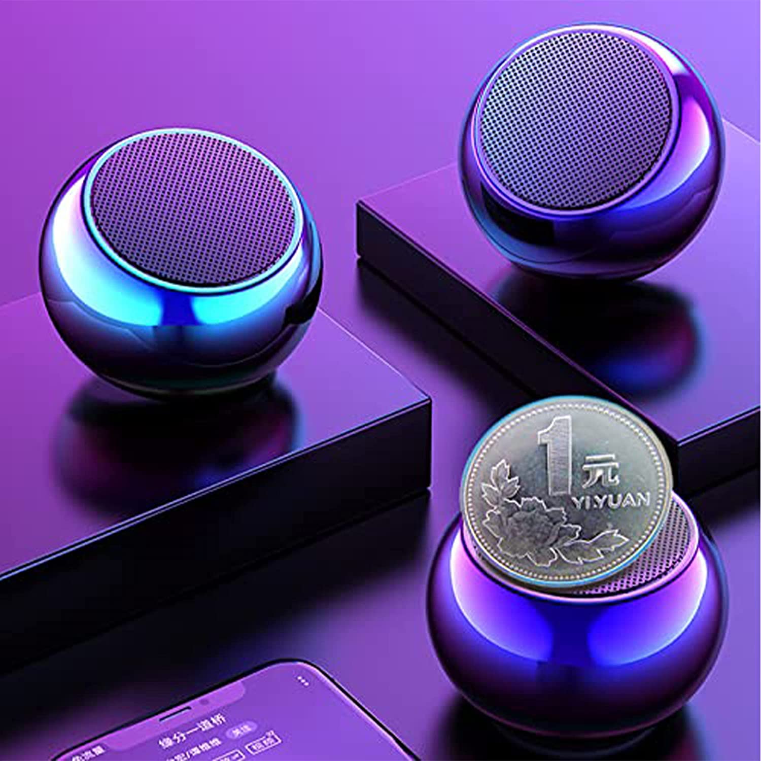 Wireless Bluetooth Mini Portable Speaker, Waterproof Wireless Portable Speaker with subwoofer, Sports Speaker, Small Steel Cannon, Stereo HD Surround Sound, Speaker for Any Smartphone. (purple)