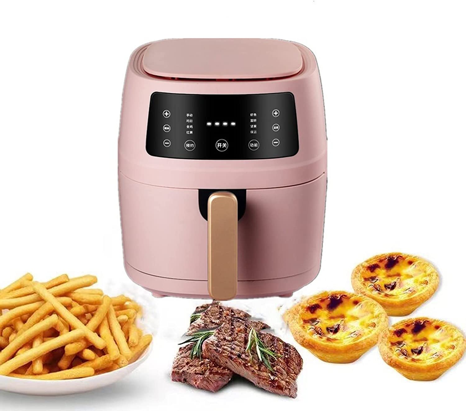 YAARN Air Fryer Air Oven Frier Digital Display Multifunctional Household appliances air Fryer Kitchen Smart Oven Cooker Home Cooking (Color : Pink, Size : JP)