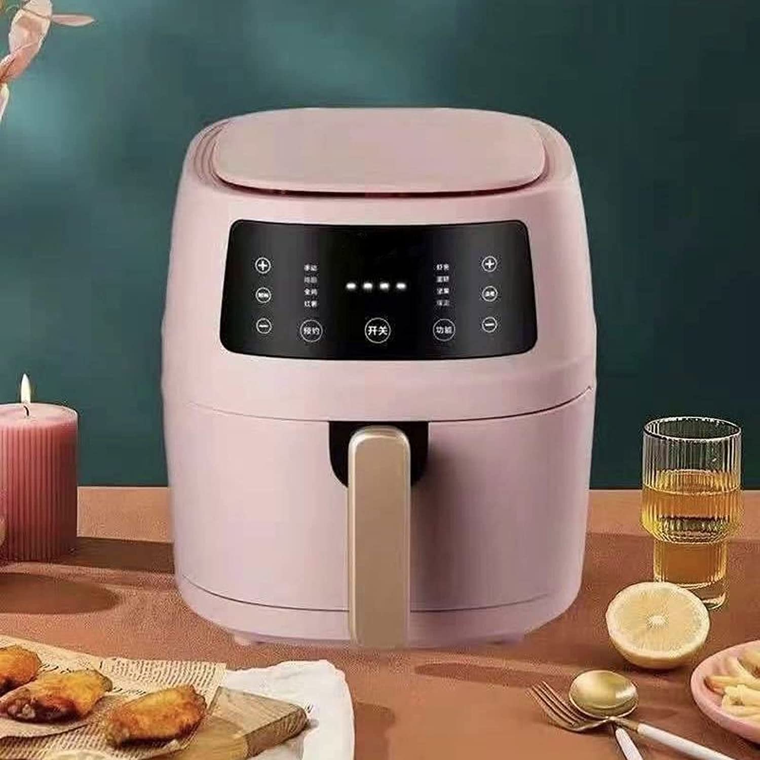 YAARN Air Fryer Air Oven Frier Digital Display Multifunctional Household appliances air Fryer Kitchen Smart Oven Cooker Home Cooking (Color : Pink, Size : JP)