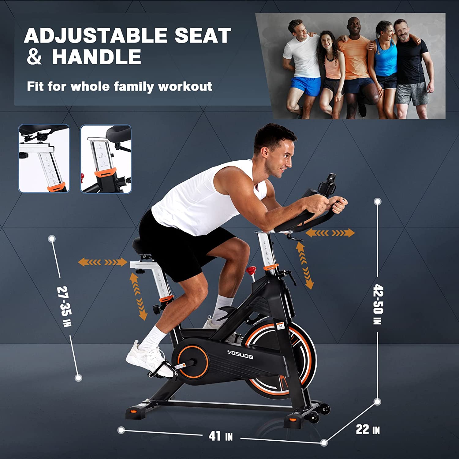 YOSUDA PRO Magnetic Exercise Bike 350 lbs 010C/Indoor Cycling Bike Stationary Bike 007A 330 lbs for Home Gym with Comfortable Seat Cushion