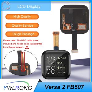 YWLRONG Screen Replacement for Fitbit Versa 3 FB511 / Fitbit Sense FB512 Watch LCD Display Touch Screen Digitizer Assembly with Tools(Black)