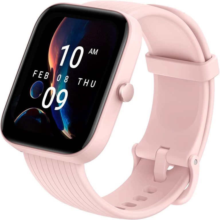 Amazfit Bip 3 Pro Smart Watch for Women, 4 Satellite Positioning Systems, 1.69" Color Display, 14-Day Battery Life, 60+ Sports Modes, Blood Oxygen Heart Rate Monitor, Water-Resistant(Pink) (Renewed)