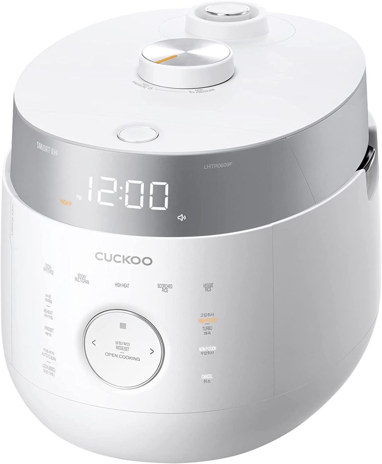 CUCKOO CRP-LHTR1009F | 10-Cup (Uncooked) Twin Pressure Induction Heating Rice Cooker | 16 Menu Options: High/Non-Pressure Steam & More, Stainless Steel Inner Pot, Made in Korea | White