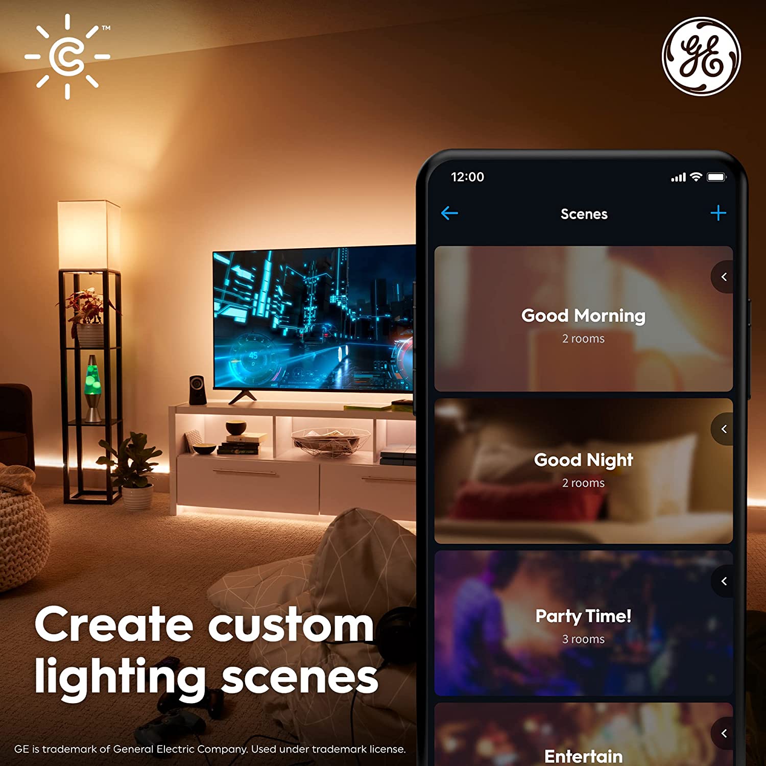 GE CYNC Smart LED Light Bulbs, Soft White, Bluetooth and Wi-Fi, Works with Alexa and Google Home, Decorative Bulbs, Small Base (4 Pack)