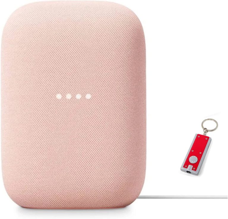 Google Audio Bluetooth Speaker with Keychain LED – Wireless Music Streaming – Sand Pink