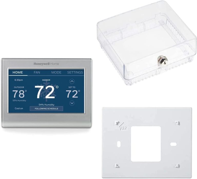 Honeywell Home RENEWRTH9585WF Wi-Fi Smart Color Thermostat (Renewed) + Wall Plate + Cover Guard