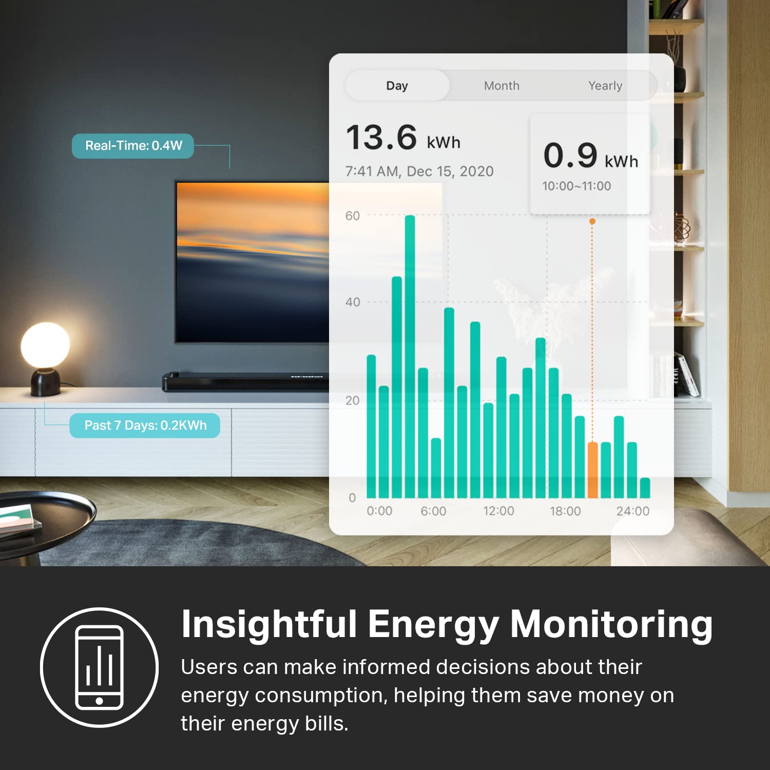 Kasa Matter Smart Plug w/ Energy Monitoring, Compact Design, 15A/1800W Max, Super Easy Setup, Works with Apple Home, Alexa & Google Home, UL Certified, 2.4G Wi-Fi Only, White, KP125M (4-Pack)