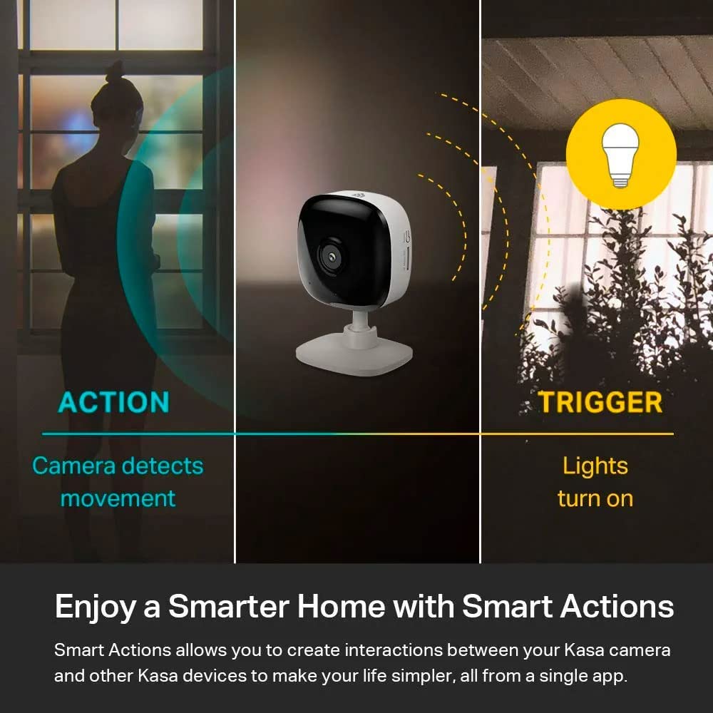 Kasa Smart Security Camera for Baby monitor, 1080p HD Indoor Camera for Home Security with Motion Detection, Two-Way Audio, Night Vision, Cloud & SD Card Storage, Works with Alexa & Google Home (EC60)