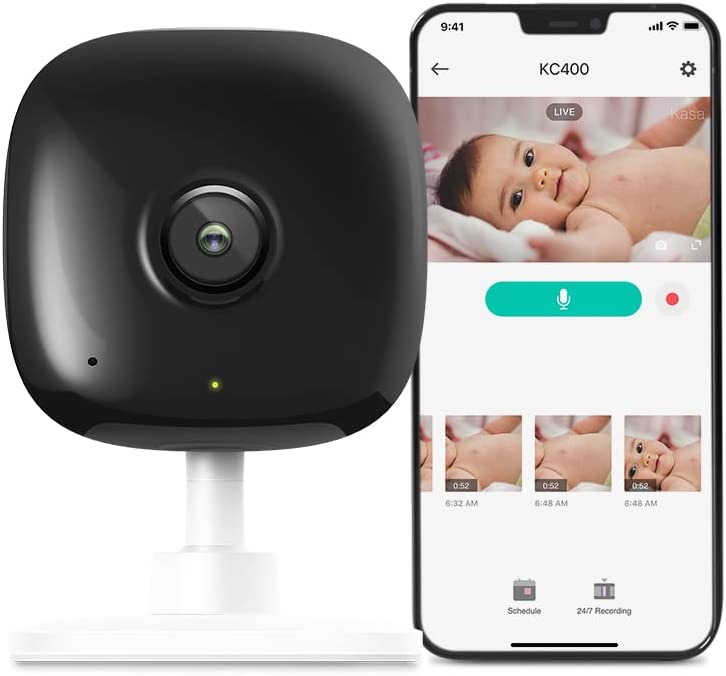 Kasa Smart Security Camera for Baby monitor, 1080p HD Indoor Camera for Home Security with Motion Detection, Two-Way Audio, Night Vision, Cloud & SD Card Storage, Works with Alexa & Google Home (EC60)