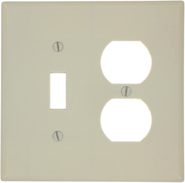 Leviton 80505-W 2-Gang 1-Toggle 1-Duplex Device Combination Wallplate, Midway Size, White