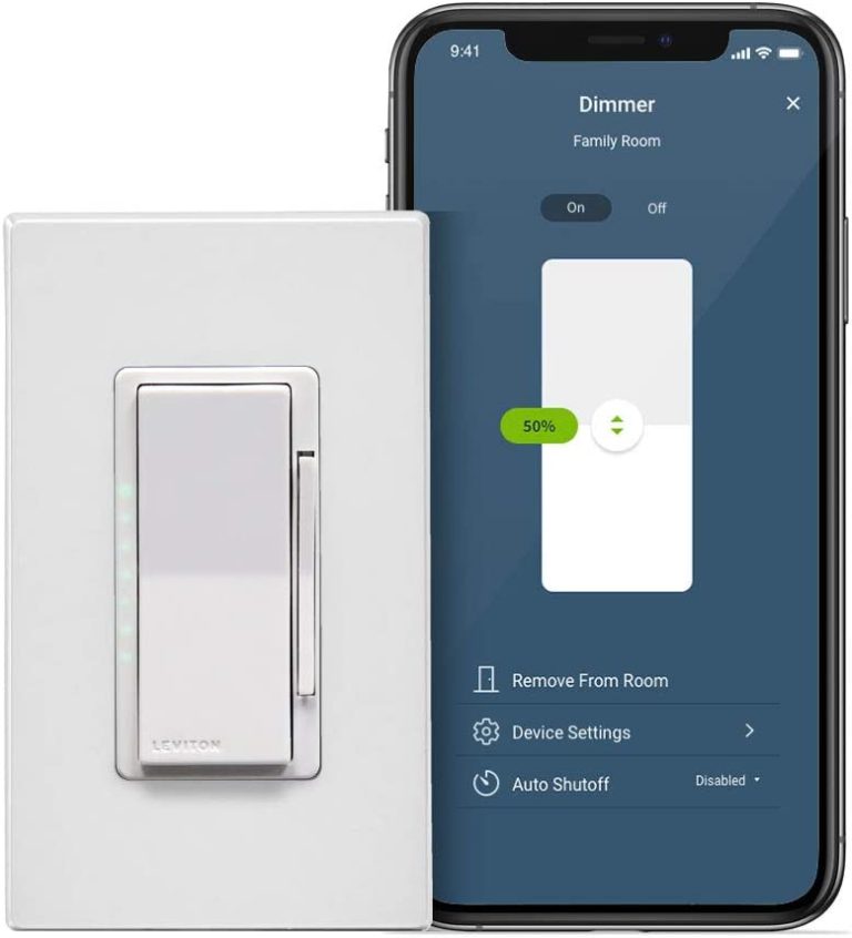 Leviton D26HD-1BW Decora Smart Wi-Fi, No Hub Required (2nd Gen) 600W Dimmer Switch, 1-PACK, White
