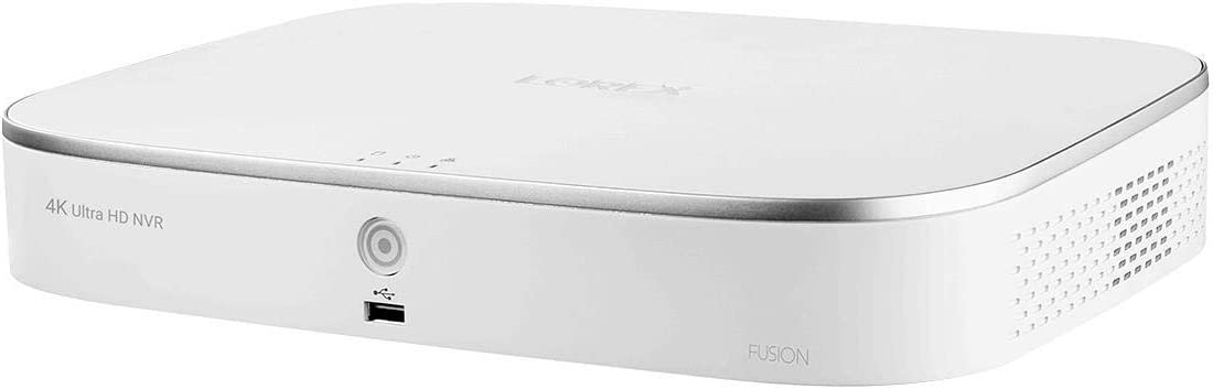 Lorex N842A82 4K Ultra HD 8 Channel 2TB IP Security System Network Video Recorder (NVR) with Smart Motion Detection, Voice Control and Fusion Capabilities, White (M.Refurbished)