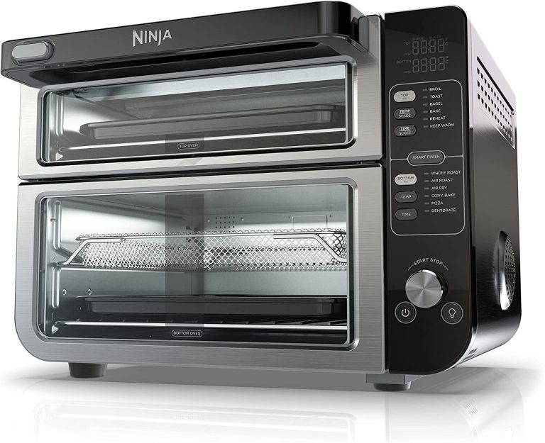 Ninja DCT401 12-in-1 Double Oven with FlexDoor, FlavorSeal & Smart Finish, Rapid Top Oven, Convection and Air Fry Bottom Oven, Bake, Roast, Toast, Air Fry, Pizza and More, Stainless Steel