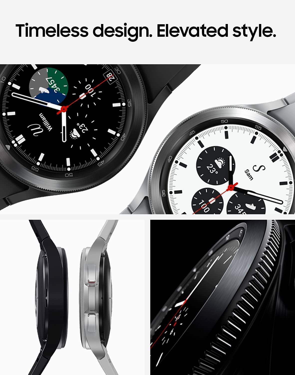 SAMSUNG Galaxy Watch 4 Classic R890 46mm Smartwatch GPS WiFi (International Model) (Black)