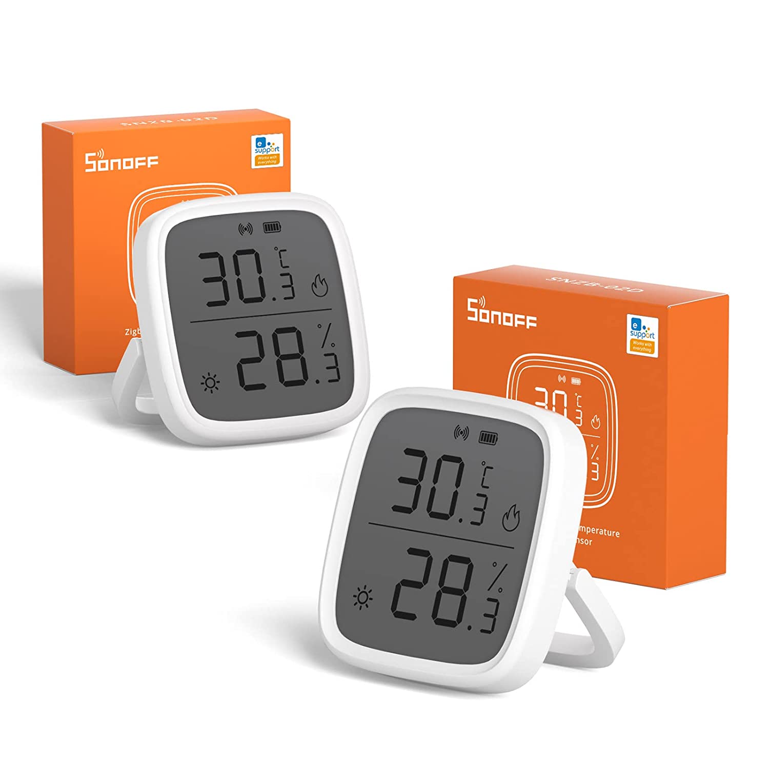 SONOFF SNZB-02D Zigbee LCD Smart Temperature Humidity Sensor 2-Pack