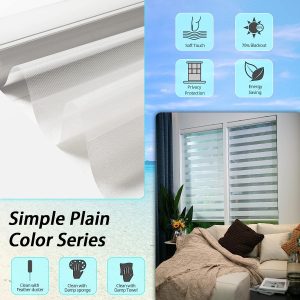 CITOLEN Motorized Blinds with Integral Valance Zebra Blinds Upgraded Smart Blinds Custom Size Automatic Blinds for Windows Remote Control Electric Zebra Shades Alexa/Google Blinds,White 20''Wx72''H
