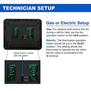 ELECTECK Digital Thermostat with Large LCD Display, Non-Programmable, Compatible with Single Stage Electrical and Gas/Oil System, Up to 1 Heat/1 Cool, Black