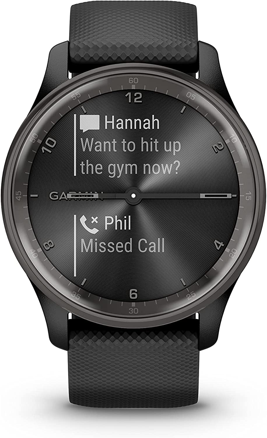 Garmin vívomove Trend, Stylish Hybrid Smartwatch, Long-Lasting Battery Life, Dynamic Watch Hands and Touchscreen Display, French Gray