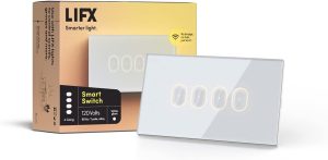 LIFX Smart Switch, 4 Button in-Wall Wi-Fi Smart Touch Glass Switch (White)