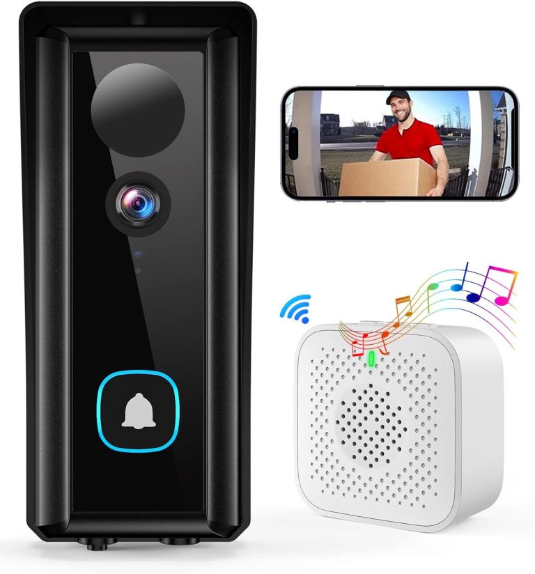 Lybuorze Wireless Doorbell Camera, 5MP Smart Doorbell Camera with Motion Detection,No Monthly Fees, Video Doorbell with Rechargeable Battery, Anti-Tamper Alert for Home Security, Work with Alexa