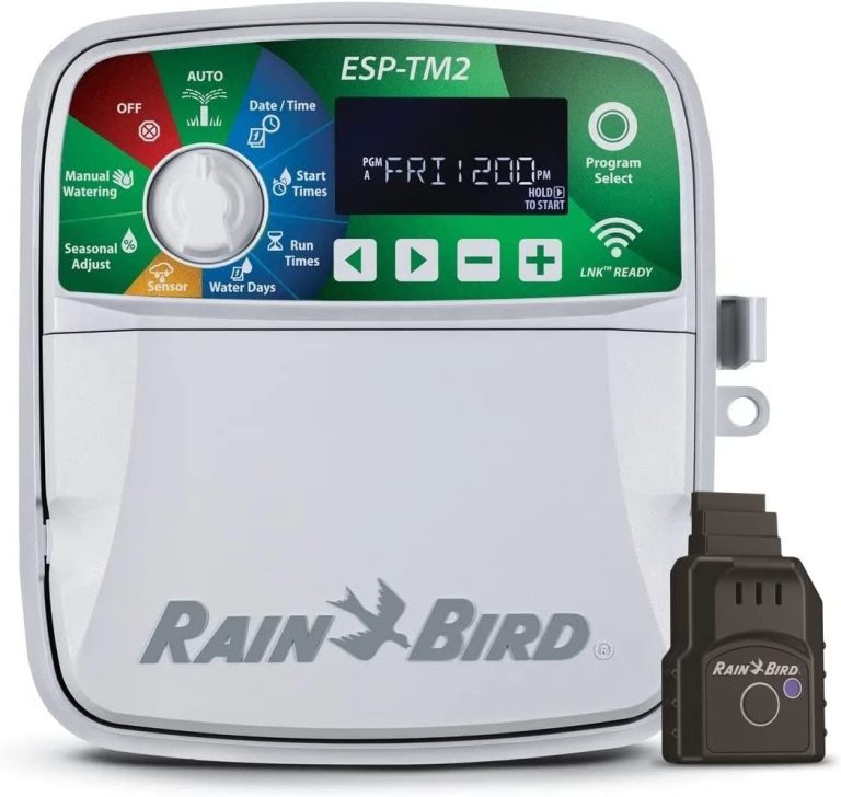Rain-Bird ESP-TM2 Indoor Outdoor Irrigation WiFi Zone Controller Timer Box and Link Lnk WiFi Mobile Wireless Smartphone Upgrade Module Sprinkler System (6 Zone)