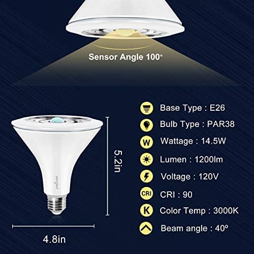 Sengled Motion Sensor Flood Lights Outdoor Dusk to Dawn Security Light Bulbs, E26 PAR38 Motion Activated 3000K Warm White, 1050LM, Waterproof LED Light Bulbs for Porch, Driveways, 4 Pack 4rd Gen