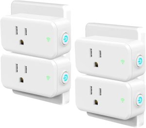 Smart Plug 4 Pack, Woostar WiFi Plug Outlet Compatible with Amazon Alexa, Google Home, IFTTT, 15A WiFi Socket Remote Controls Your Devices from Anywhere by Phone, No Hub Required